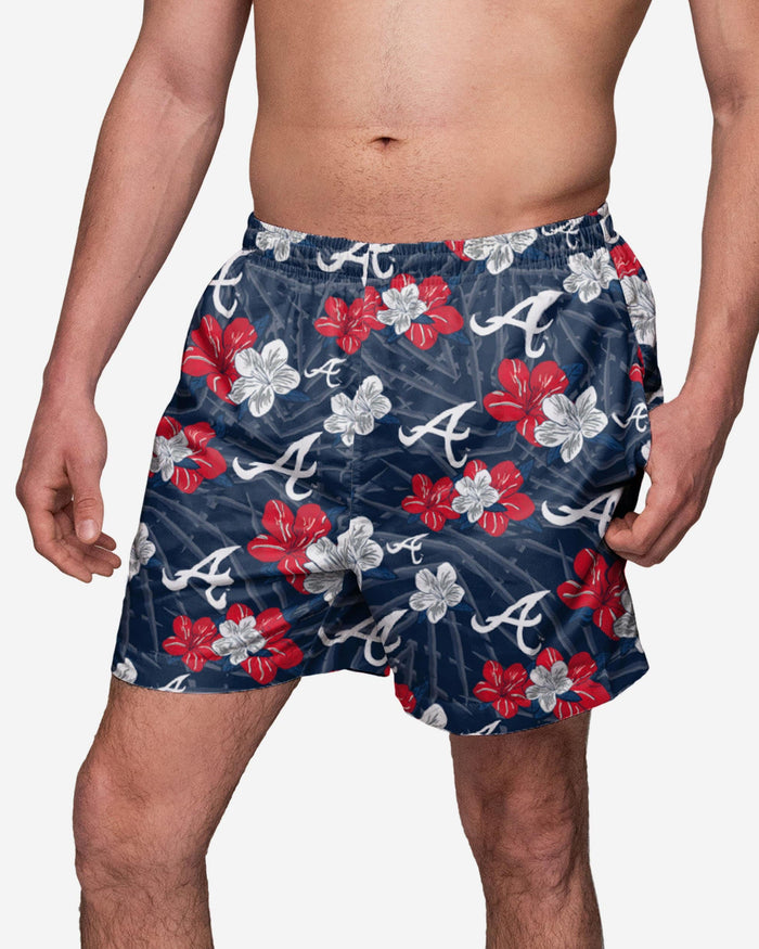 Atlanta Braves Hibiscus Swimming Trunks FOCO S - FOCO.com