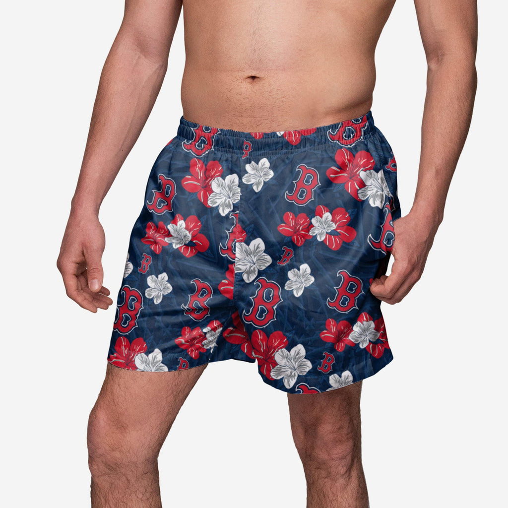 Boston Red Sox Hibiscus Swimming Trunks FOCO S - FOCO.com