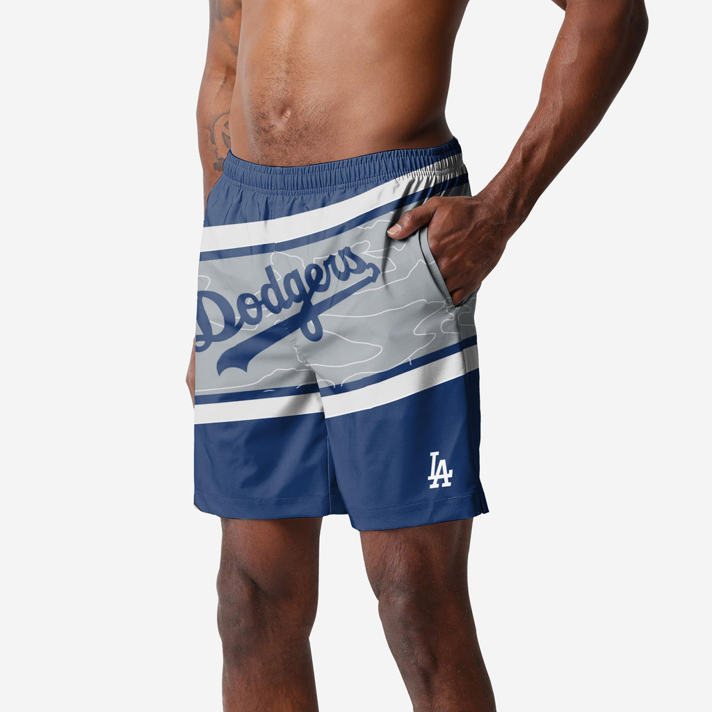 Los Angeles Dodgers Big Wordmark Swimming Trunks FOCO S - FOCO.com