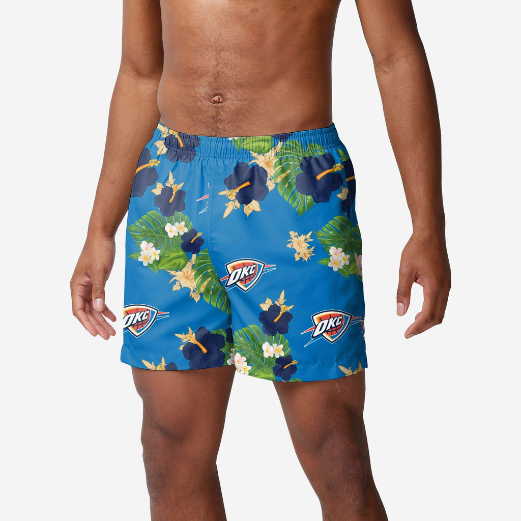 Oklahoma City Thunder Floral Swimming Trunks FOCO S - FOCO.com