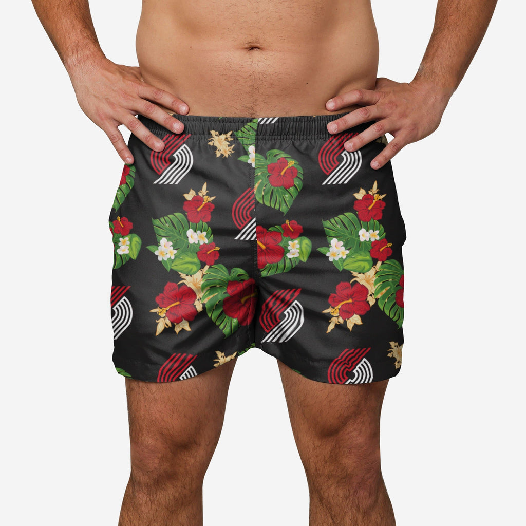 Portland Trail Blazers Floral Swimming Trunks FOCO S - FOCO.com