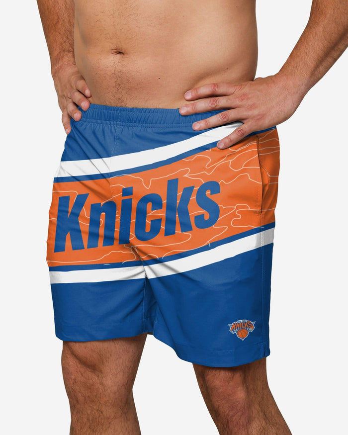 New York Knicks Big Wordmark Swimming Trunks FOCO S - FOCO.com