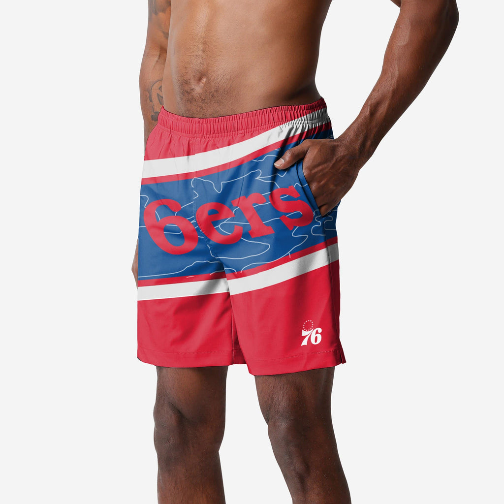 Philadelphia 76ers Big Wordmark Swimming Trunks FOCO S - FOCO.com