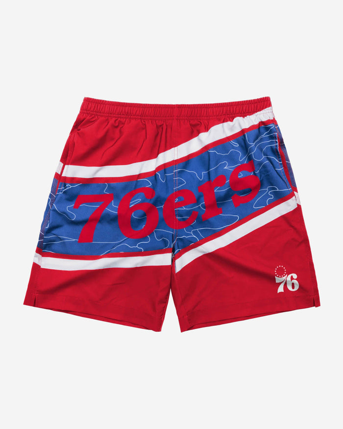 Philadelphia 76ers Big Wordmark Swimming Trunks FOCO - FOCO.com