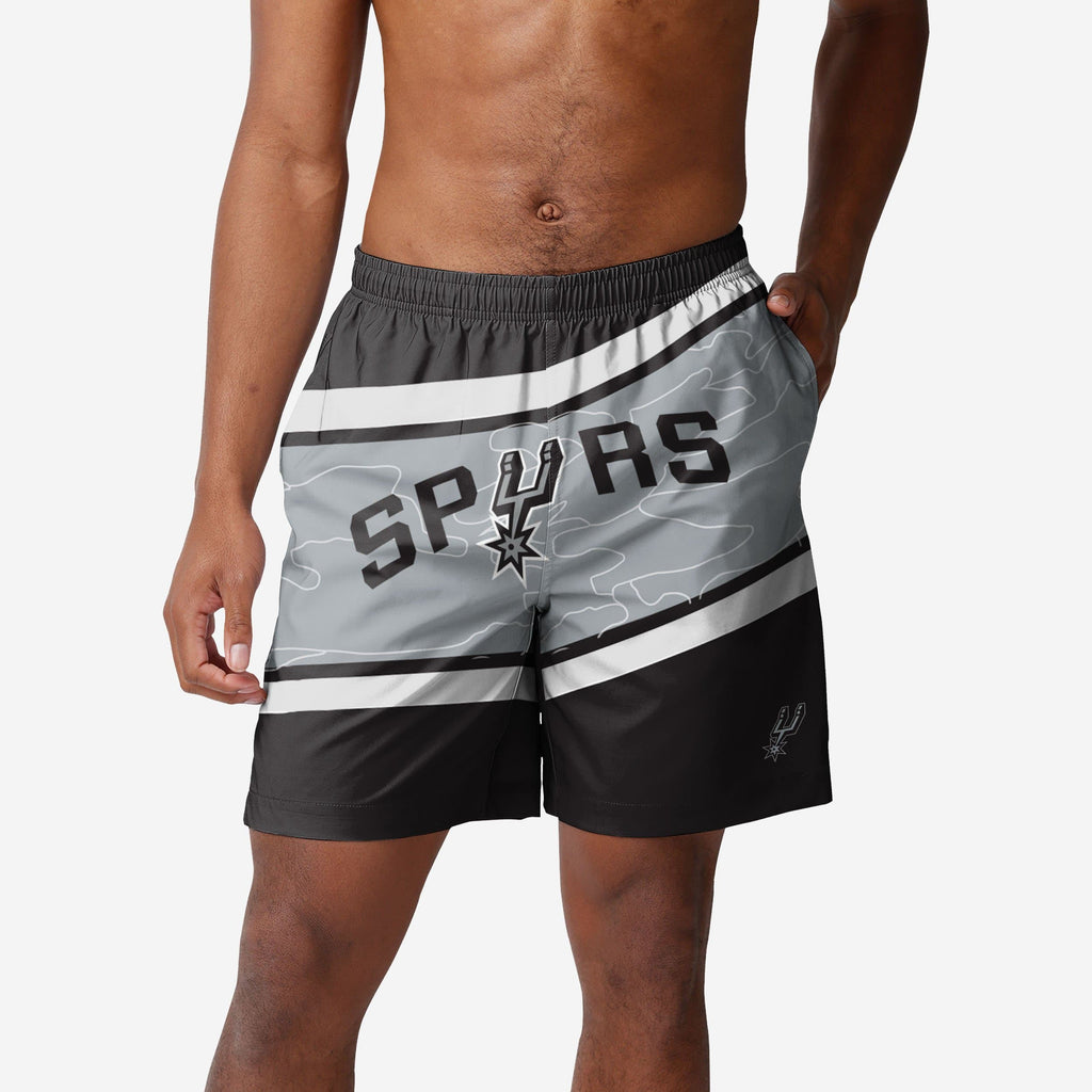 San Antonio Spurs Big Wordmark Swimming Trunks FOCO S - FOCO.com