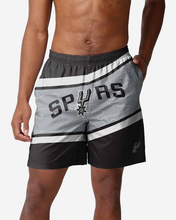 San Antonio Spurs Big Wordmark Swimming Trunks FOCO S - FOCO.com