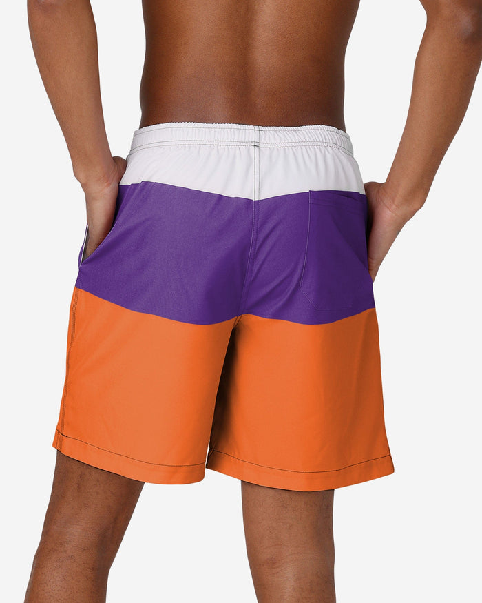 Clemson Tigers 3 Stripe Big Logo Swimming Trunks FOCO - FOCO.com