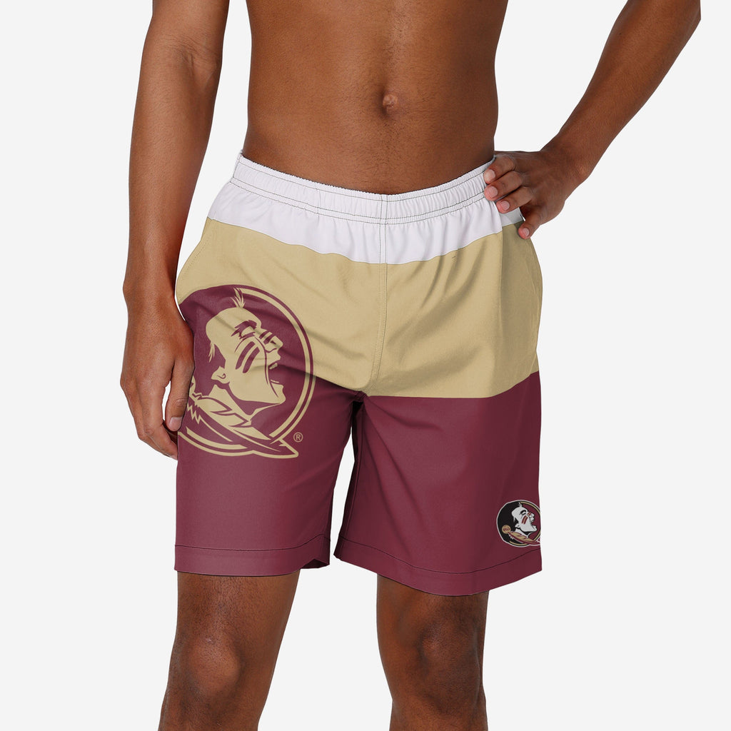 Florida State Seminoles 3 Stripe Big Logo Swimming Trunks FOCO S - FOCO.com