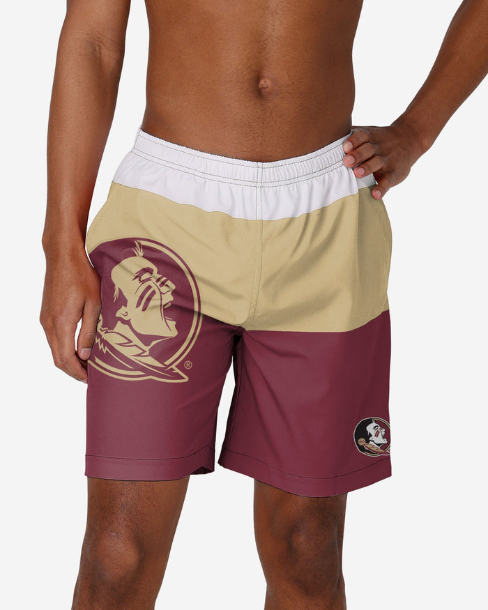 Florida State Seminoles 3 Stripe Big Logo Swimming Trunks FOCO S - FOCO.com