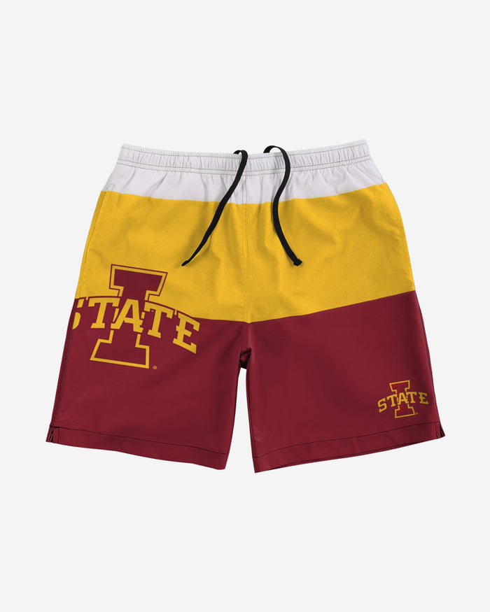 Iowa State Cyclones 3 Stripe Big Logo Swimming Trunks FOCO - FOCO.com