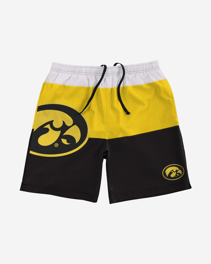 Iowa Hawkeyes 3 Stripe Big Logo Swimming Trunks FOCO - FOCO.com