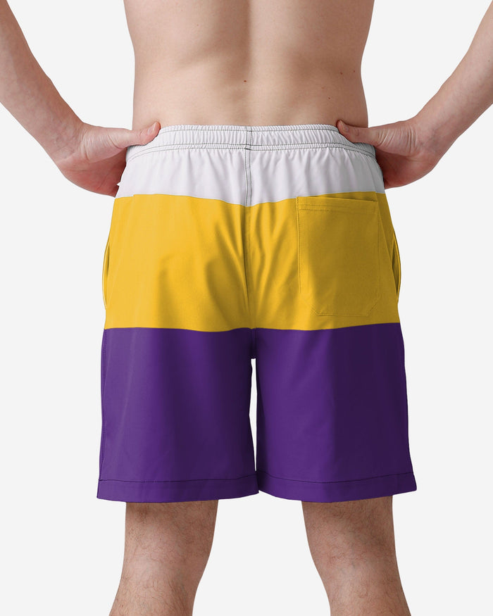 LSU Tigers 3 Stripe Big Logo Swimming Trunks FOCO - FOCO.com