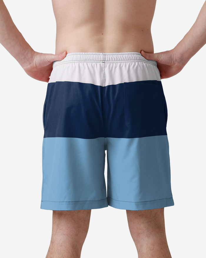 North Carolina Tar Heels 3 Stripe Big Logo Swimming Trunks FOCO - FOCO.com