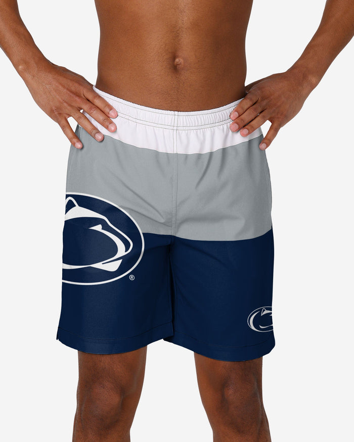 Penn State Nittany Lions 3 Stripe Big Logo Swimming Trunks FOCO S - FOCO.com