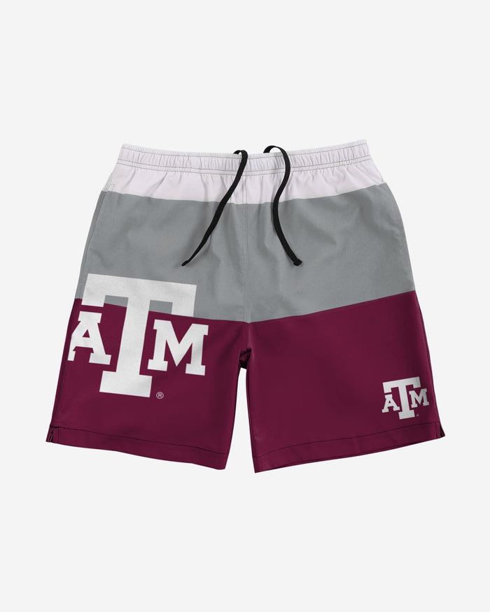 Texas A&M Aggies 3 Stripe Big Logo Swimming Trunks FOCO - FOCO.com