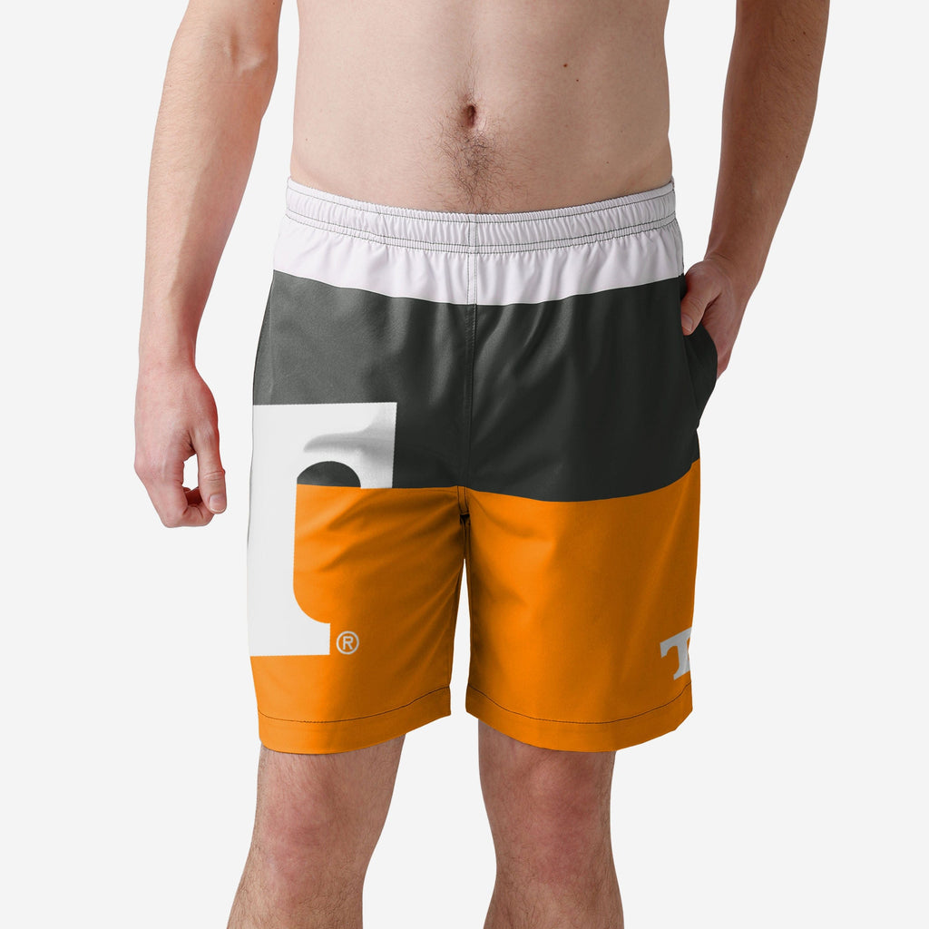 Tennessee Volunteers 3 Stripe Big Logo Swimming Trunks FOCO S - FOCO.com