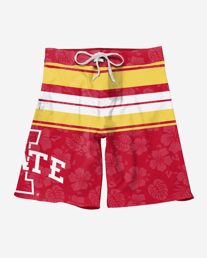 Iowa State Cyclones Hibiscus Boardwalk Stripe Boardshorts FOCO - FOCO.com