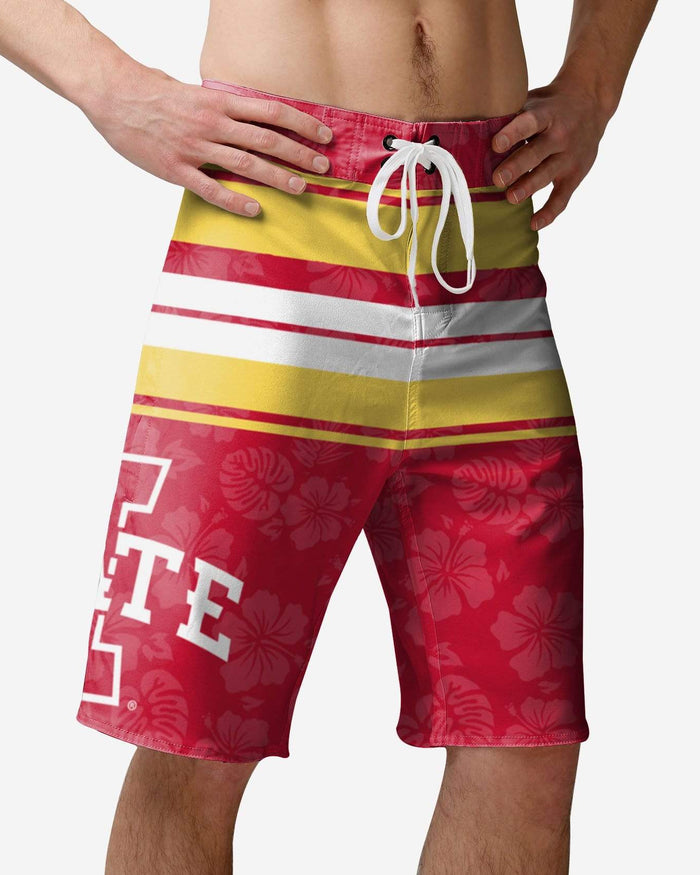 Iowa State Cyclones Hibiscus Boardwalk Stripe Boardshorts FOCO S - FOCO.com