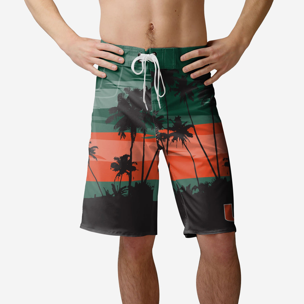 Miami Hurricanes Sunset Boardshorts FOCO S - FOCO.com