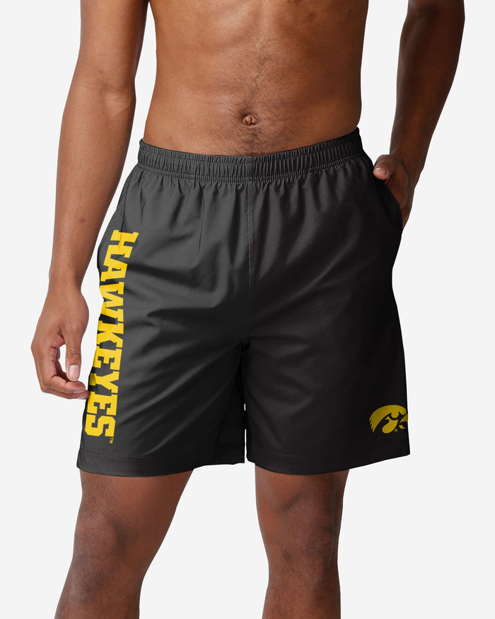 Iowa Hawkeyes Solid Wordmark Traditional Swimming Trunks FOCO S - FOCO.com