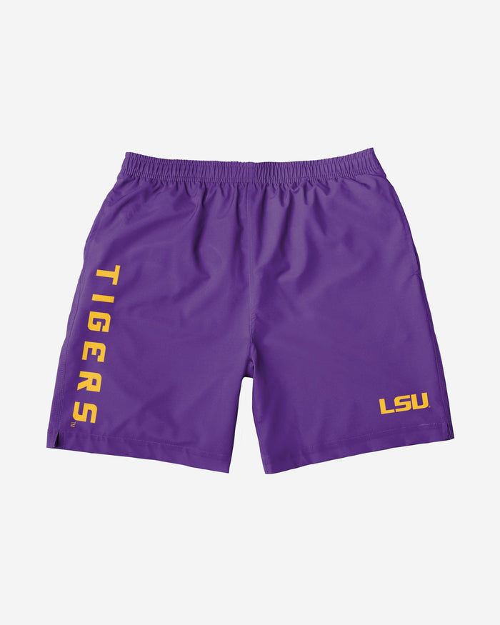 LSU Tigers Solid Wordmark Traditional Swimming Trunks FOCO - FOCO.com