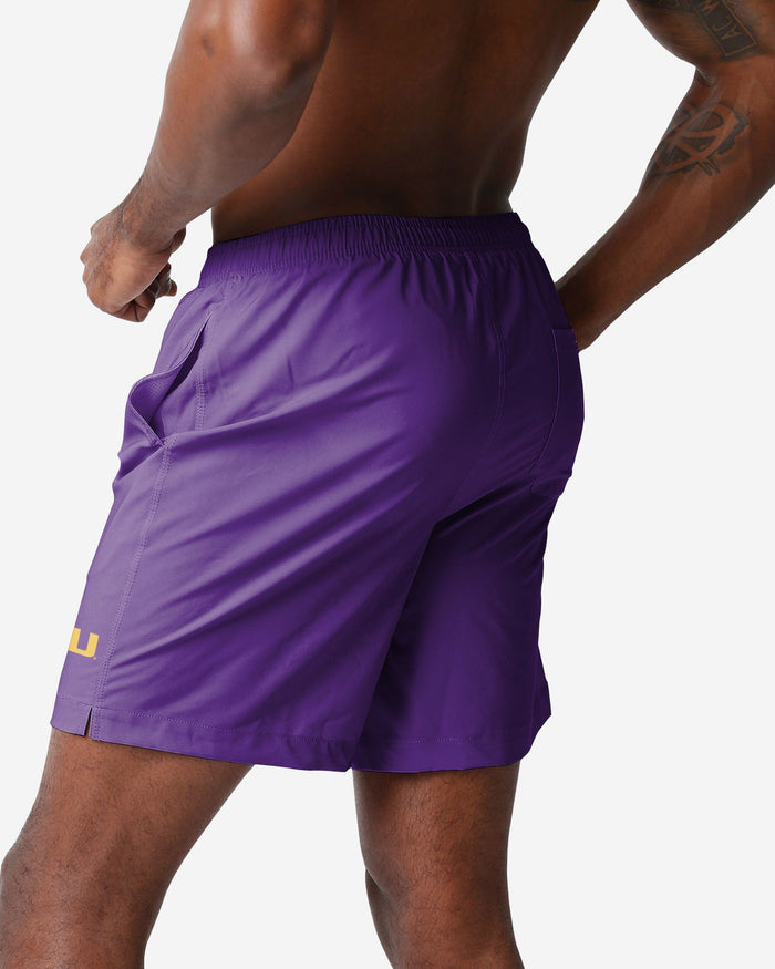 LSU Tigers Solid Wordmark Traditional Swimming Trunks FOCO - FOCO.com