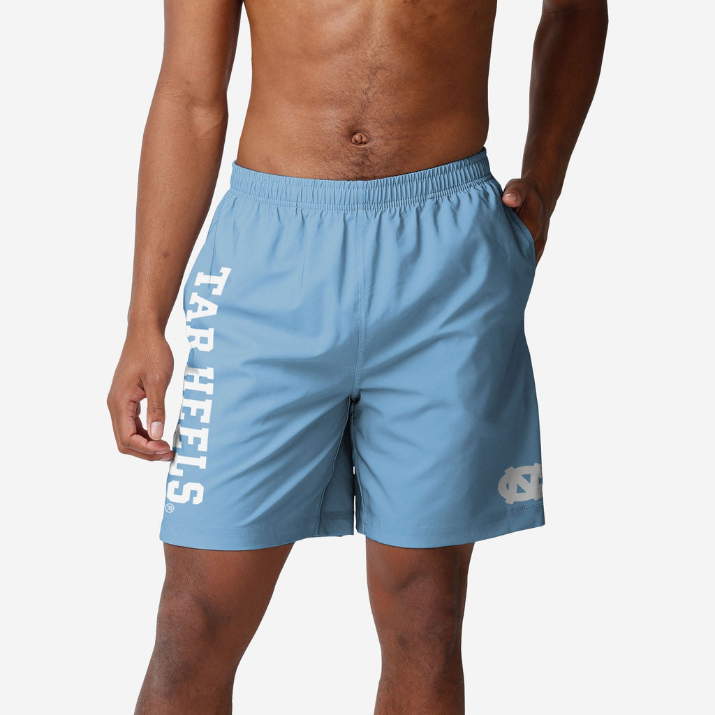 North Carolina Tar Heels Solid Wordmark Traditional Swimming Trunks FOCO S - FOCO.com