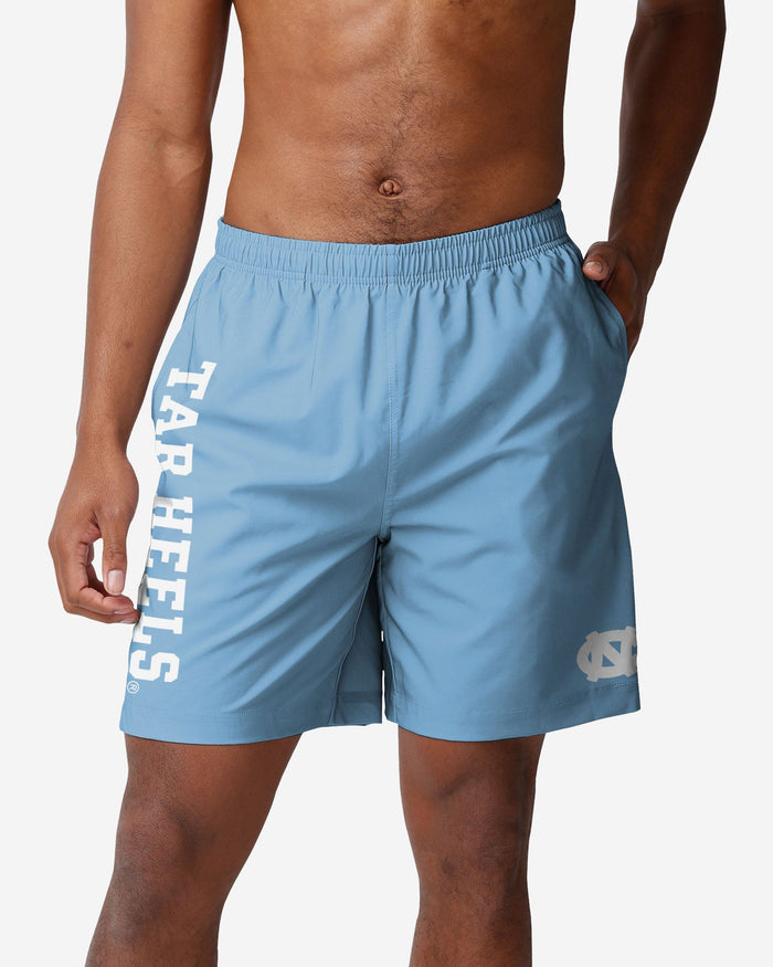 North Carolina Tar Heels Solid Wordmark Traditional Swimming Trunks FOCO S - FOCO.com