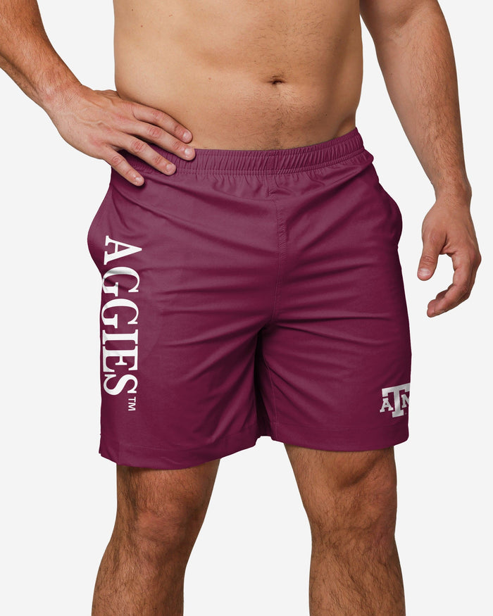 Texas A&M Aggies Solid Wordmark Traditional Swimming Trunks FOCO S - FOCO.com