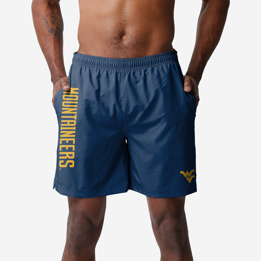 West Virginia Mountaineers Solid Wordmark Traditional Swimming Trunks FOCO S - FOCO.com