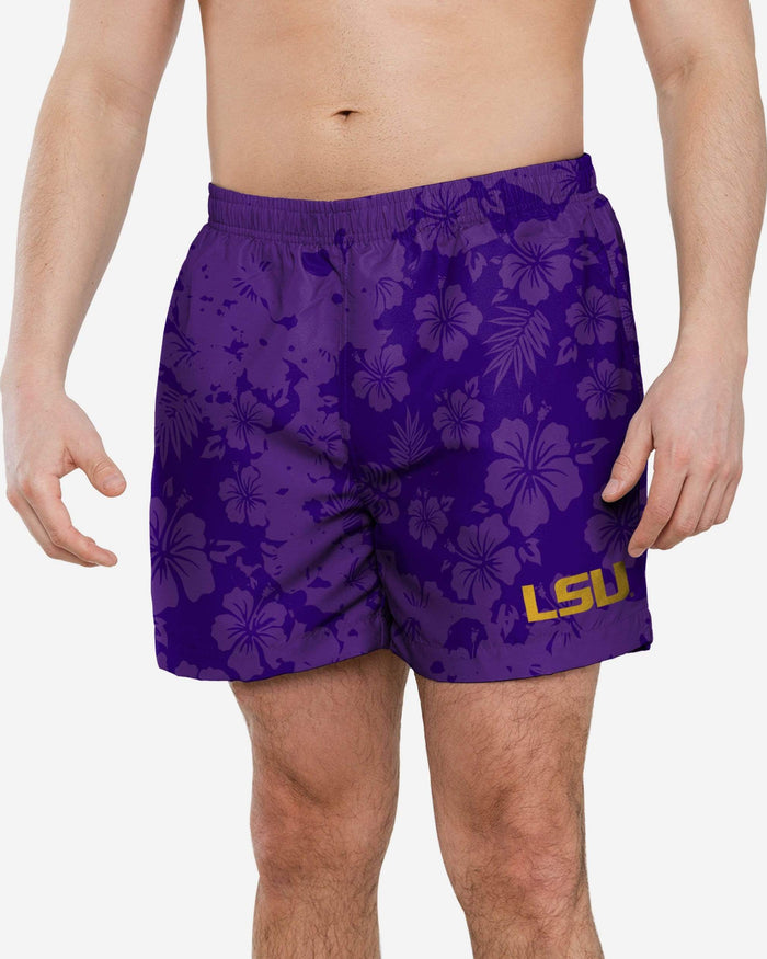 LSU Tigers Color Change-Up Swimming Trunks FOCO S - FOCO.com