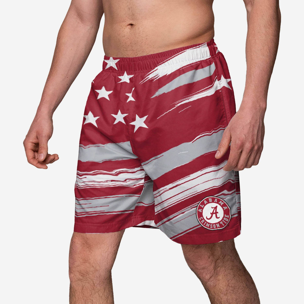 Alabama Crimson Tide Americana Swimming Trunks FOCO S - FOCO.com