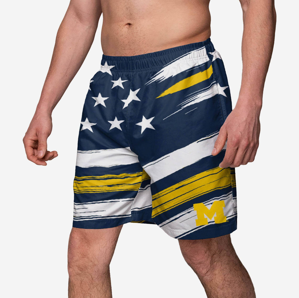 Michigan Wolverines Americana Swimming Trunks FOCO S - FOCO.com