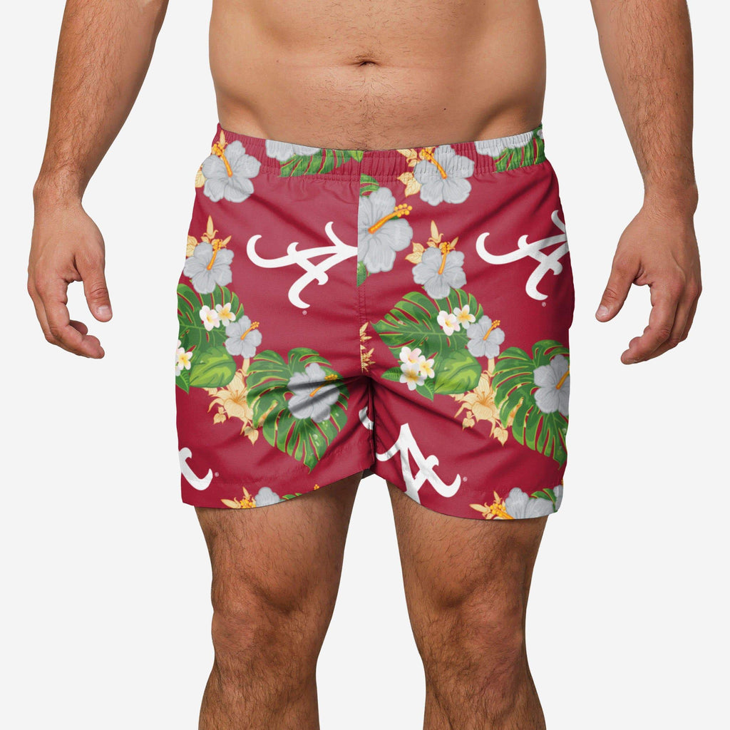 Alabama Crimson Tide Floral Swimming Trunks FOCO S - FOCO.com