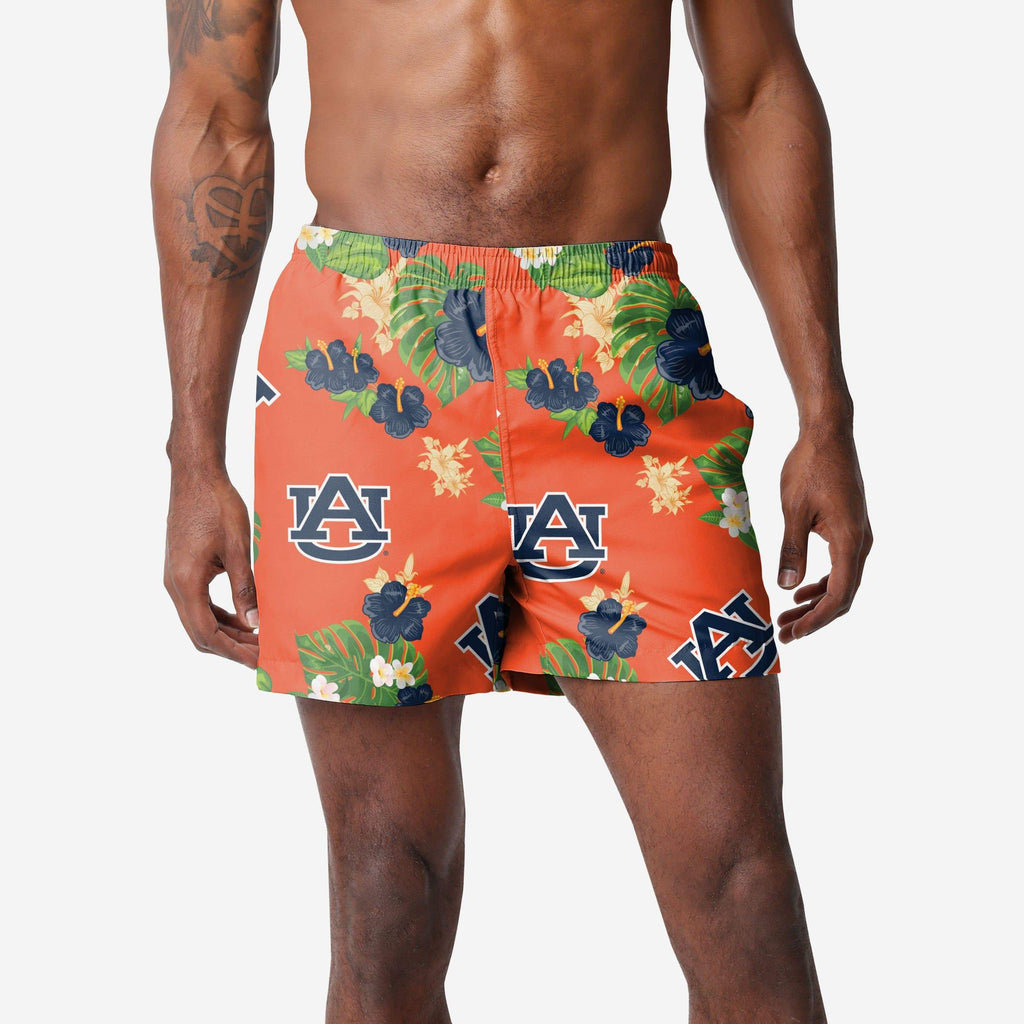 Auburn Tigers Floral Swimming Trunks FOCO S - FOCO.com