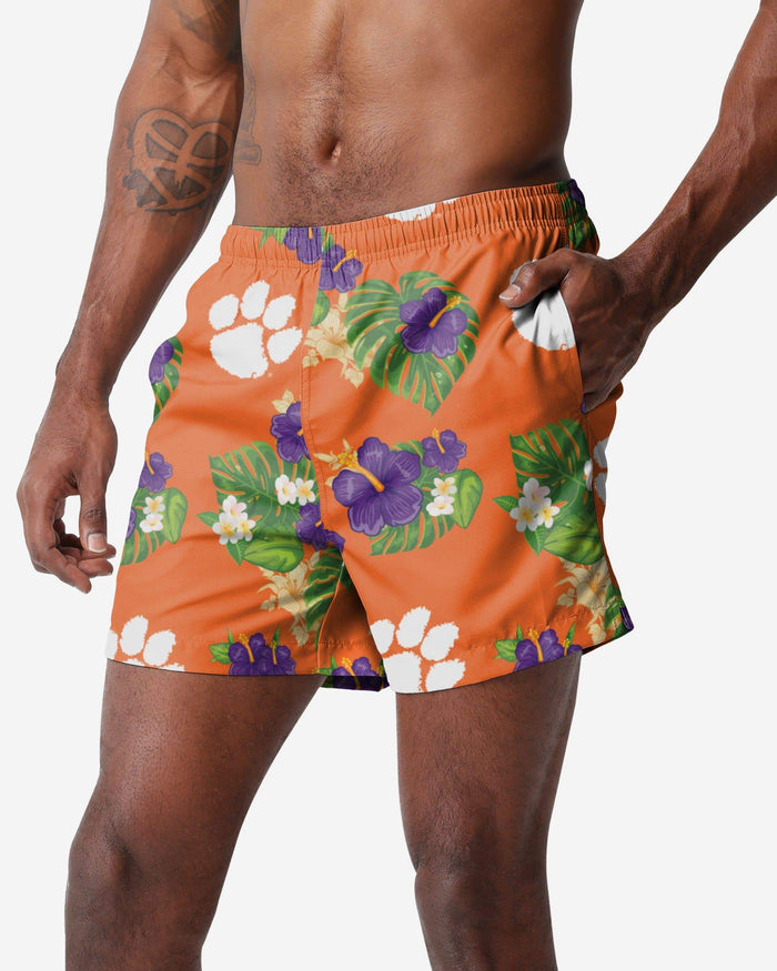 Clemson Tigers Floral Swimming Trunks FOCO S - FOCO.com