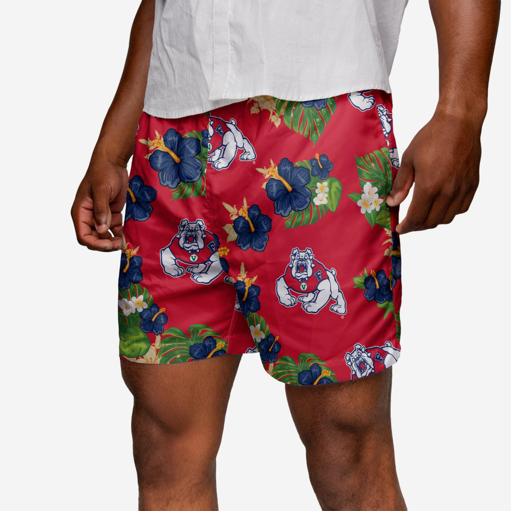 Fresno State Bulldogs Floral Swimming Trunks FOCO S - FOCO.com