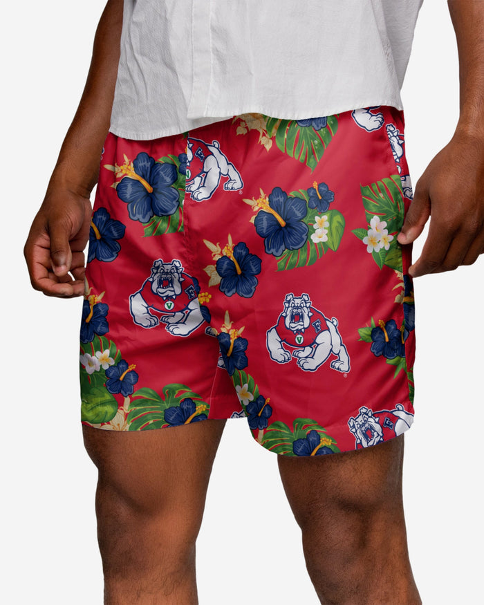 Fresno State Bulldogs Floral Swimming Trunks FOCO S - FOCO.com