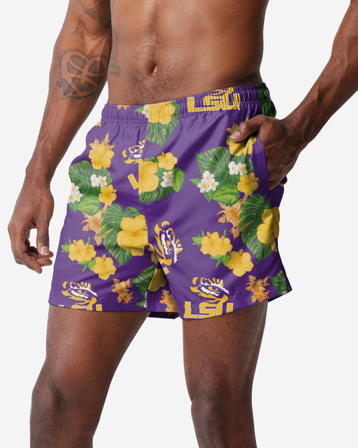 LSU Tigers Floral Swimming Trunks FOCO S - FOCO.com