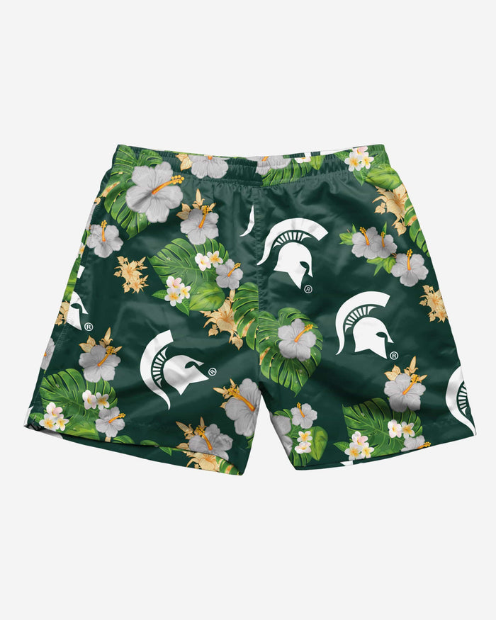 Michigan State Spartans Floral Swimming Trunks FOCO - FOCO.com