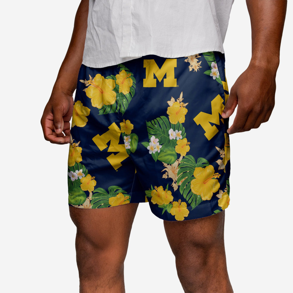 Michigan Wolverines Floral Swimming Trunks FOCO S - FOCO.com