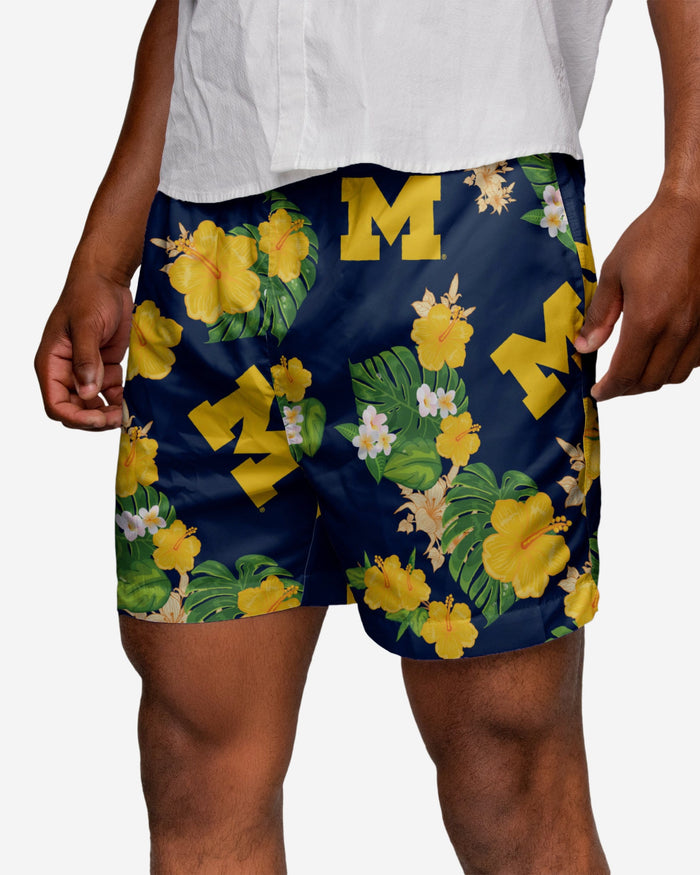 Michigan Wolverines Floral Swimming Trunks FOCO S - FOCO.com