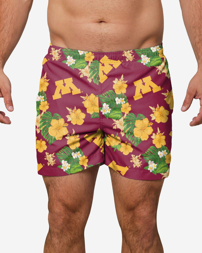 Minnesota Golden Gophers Floral Swimming Trunks FOCO S - FOCO.com