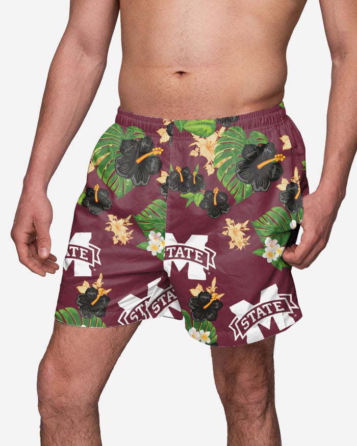 Mississippi State Bulldogs Floral Swimming Trunks FOCO S - FOCO.com