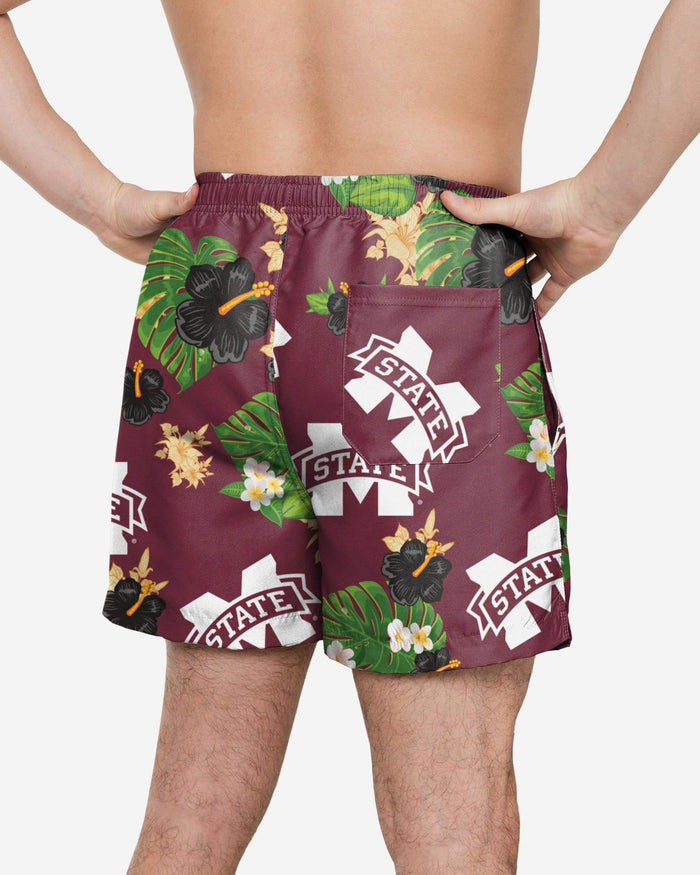 Mississippi State Bulldogs Floral Swimming Trunks FOCO - FOCO.com