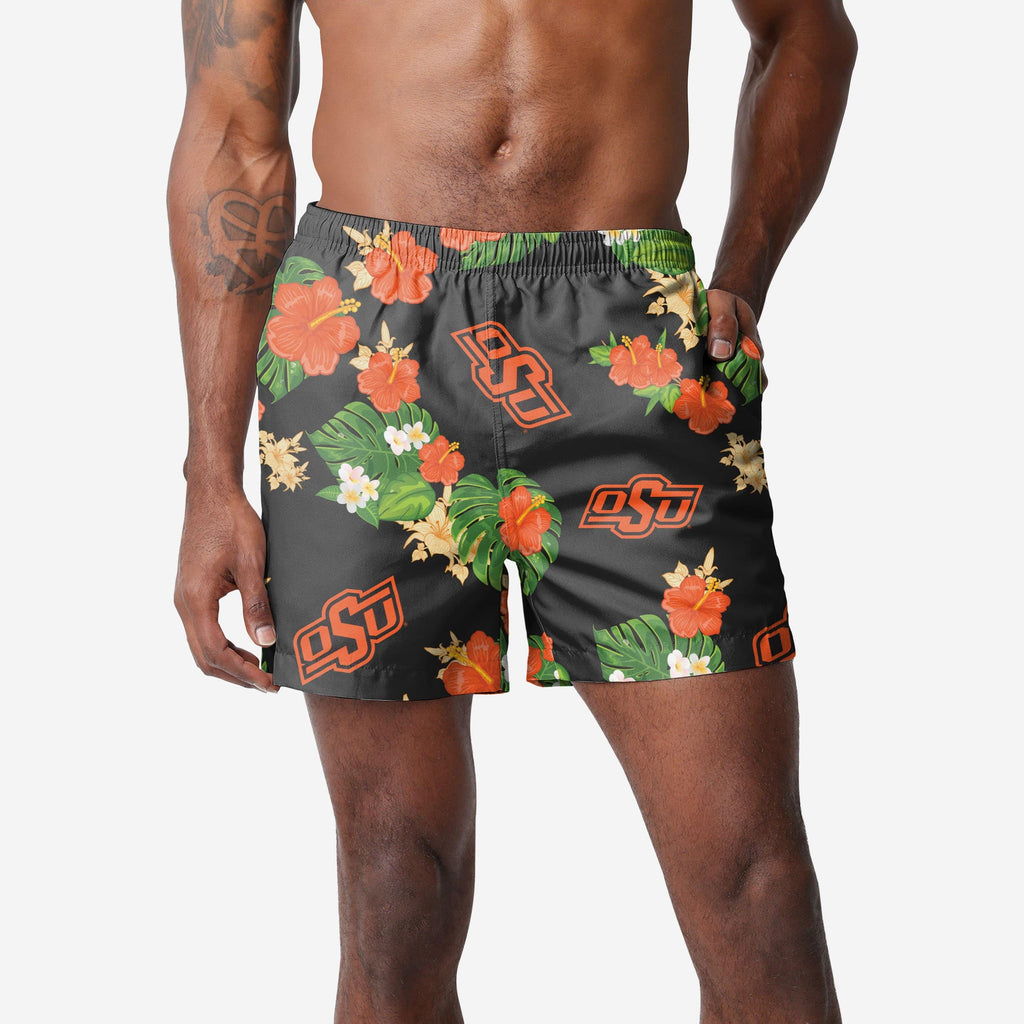 Oklahoma State Cowboys Floral Swimming Trunks FOCO S - FOCO.com