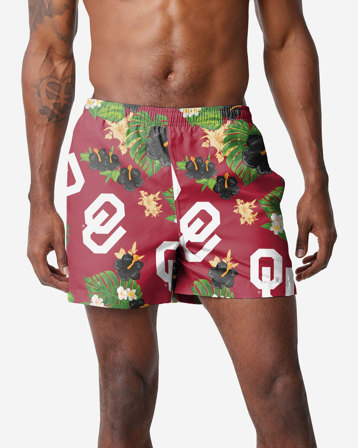 Oklahoma Sooners Floral Swimming Trunks FOCO S - FOCO.com