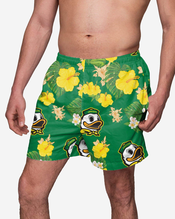 Oregon Ducks Floral Swimming Trunks FOCO S - FOCO.com