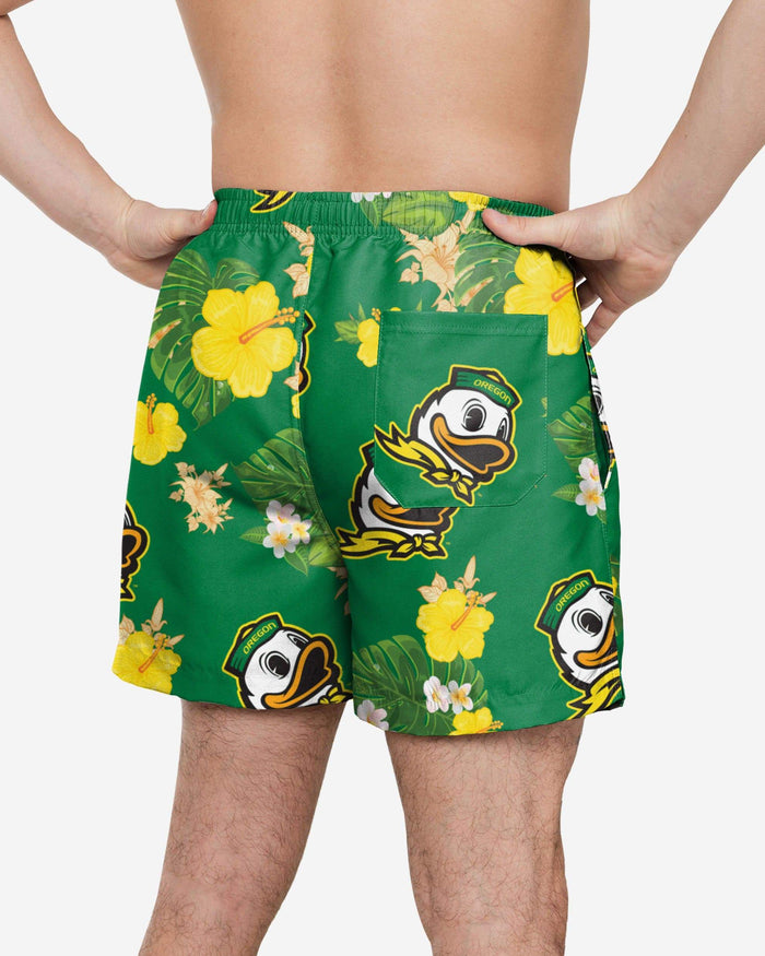 Oregon Ducks Floral Swimming Trunks FOCO - FOCO.com