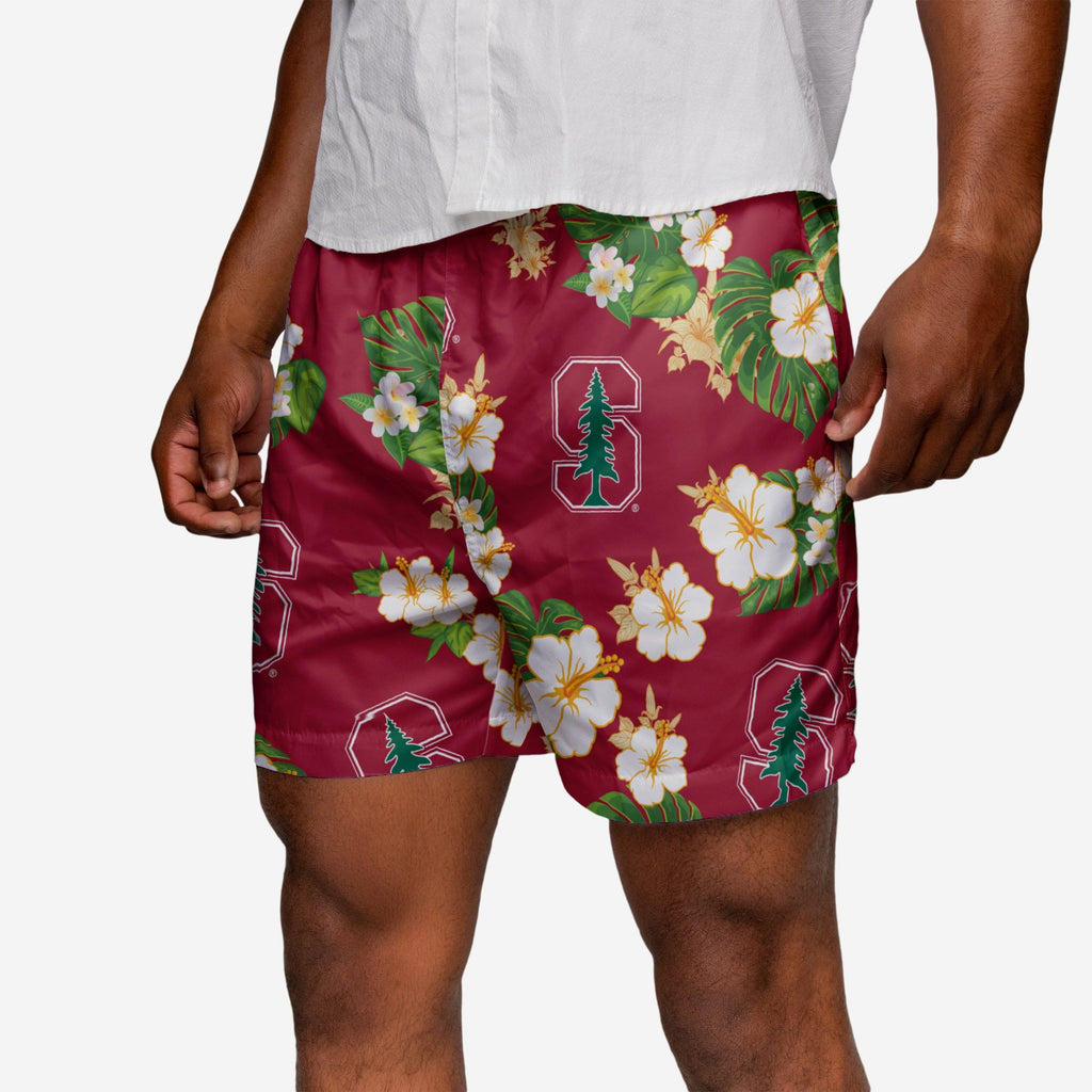 Stanford Cardinal Floral Swimming Trunks FOCO S - FOCO.com